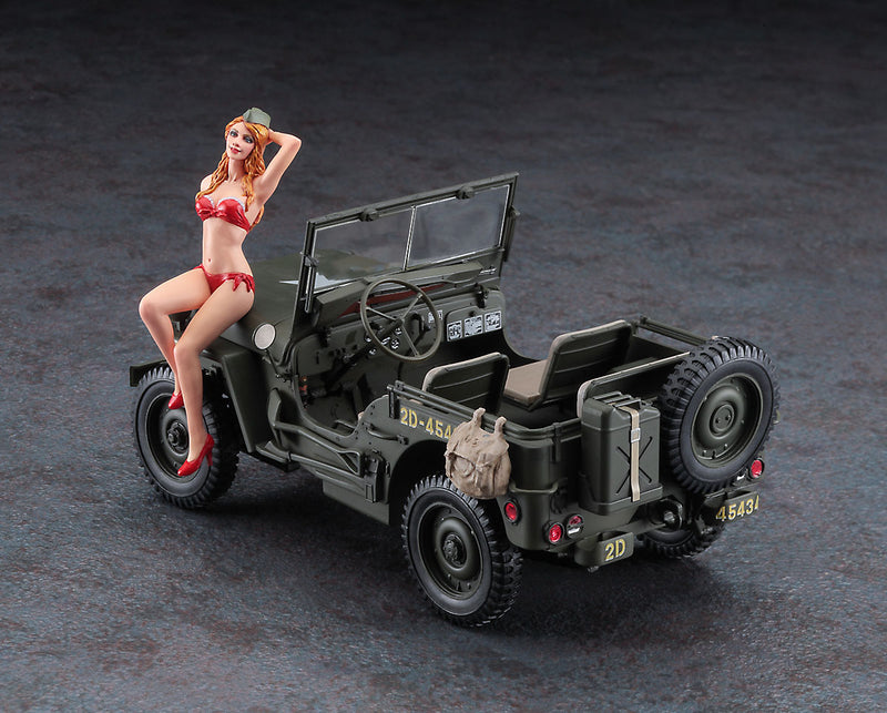 Hasegawa Models 52249 1/4 ton 4×4 truck w/blond girls figure 1:24 SCALE MODEL KIT