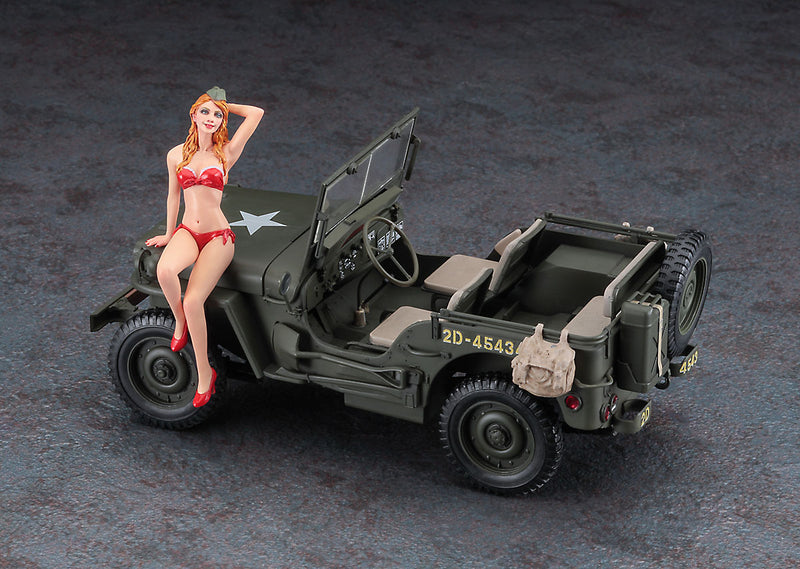 Hasegawa Models 52249 1/4 ton 4×4 truck w/blond girls figure 1:24 SCALE MODEL KIT