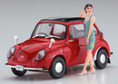 Hasegawa Models 52291 Subaru 360 Young SS w/60's Girls Figure 1:24 Scale Model Kit