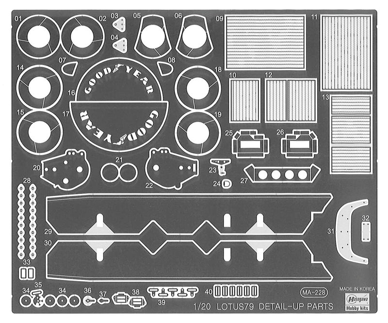 Hasegawa Models 52298 Lotus 79 “1978 German GP Detailed Up Version” 1:20 SCALE MODEL KIT