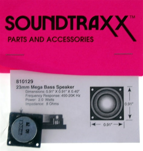 SoundTraxx 810129 23mm x 23mm x 10.2mm(D) (0.905512" x 0.905512") Square Mega Bass Speaker