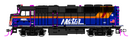 Kato HO F40PH with Ditch Lights, Chicago Metra New Paint