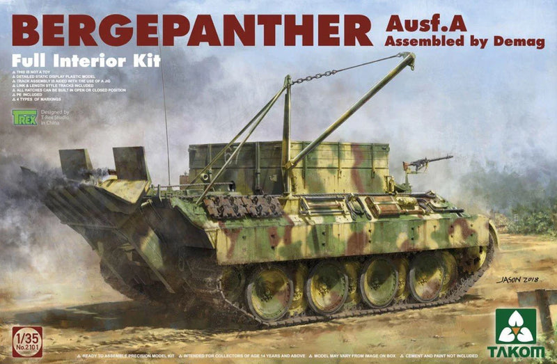 Takom Models - 2101  WWII Bergepanther Ausf A Tank w/Full Interior Kit