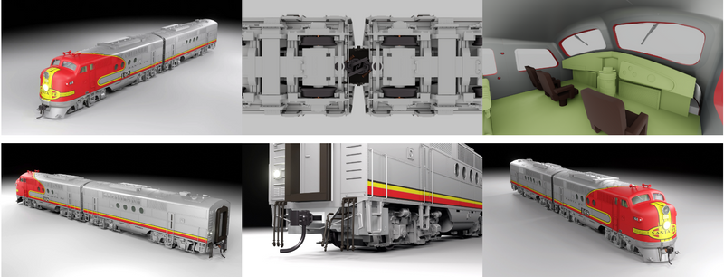 PREORDER Rapido 053004 HO EMD FT-B - Standard DC -- Santa Fe, No Number (Warbonnet, silver, red, black, yellow)