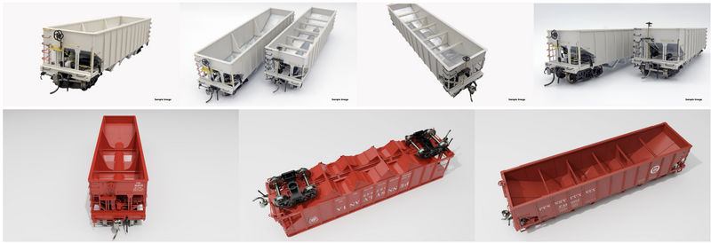 PREORDER Rapido 178004A HO Class H21A 4-Bay Hopper - Ready to Run -- Pennsylvania Railroad (Tuscan, Circle Keystone)
