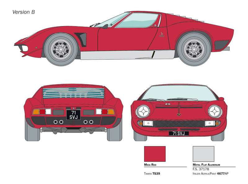 Italeri 3649 Lamborghini Miura JOTA SVJ 1:24