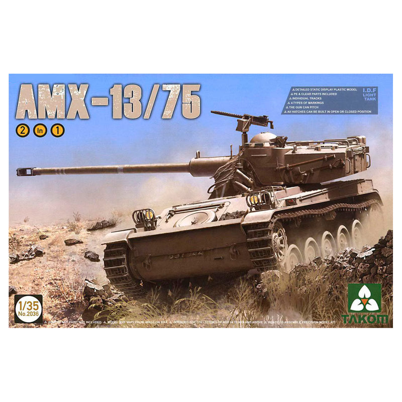 Takom 1/35 I.D.F Light Tank AMX-13/75 2 in 1