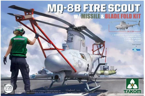 Takom Models - 2169 - 1:35 -MQ8B Fire Scout Helicopter w/Missile & Blade Fold Kit