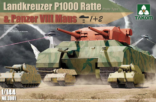 Takom Models - 3001 - 1:144 - Landkreuzer P1000 Ratte + 2x Panzer Maus