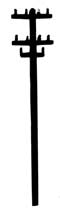 Plastruct HO 94852 TELP-100 Telephone Pole, 1:100 (10-Pack)