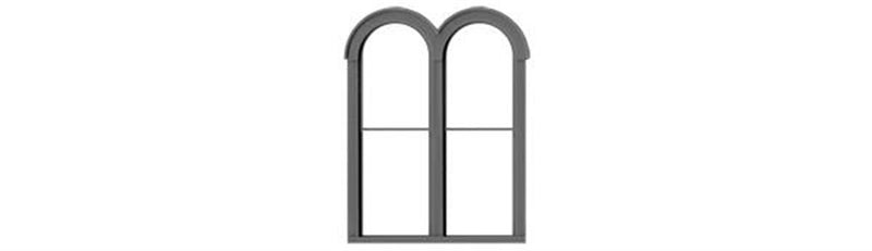 Tichy Train Group O 2088 Double Round Top 1/1 Double Hung Window (4)