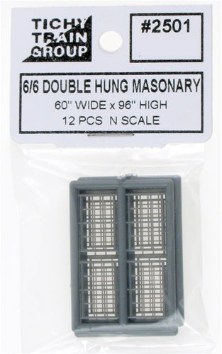 Tichy Train Group N 2501 60" x 96" 6/6 Double Hung Masonry Window (12)