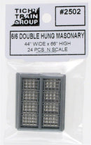Tichy Train Group N 2502 44" x 66" 6/6 Double Hung Masonry Window (12)