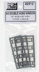 Tichy Train Group N 2512 30" x 80" 4/4 Double Hung Window (12)