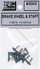 Tichy Train Group HO 3003 Vertical Brake Wheel and Staff (4 sets)