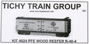 Tichy Train Group HO 4024 40' Wood Refrigerator Car Kit, Pacific Fruit Express