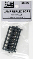 Tichy Train Group HO 8027 Lamp Reflectors with Bulbs (24)