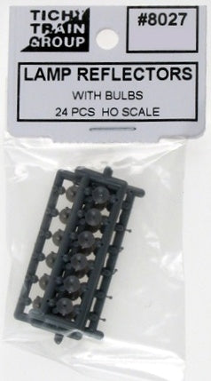 Tichy Train Group HO 8027 Lamp Reflectors with Bulbs (24)
