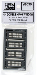 Tichy Train Group HO 8030 30" x 80" 4/4 Double Hung Window (12)