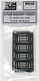 Tichy Train Group HO 8046 9 Pane Masonry Window (12)