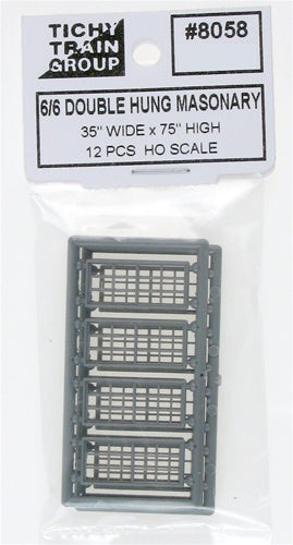 Tichy Train Group HO 8058 35" x 75" 6/6 Double Hung Masonry Window (12)