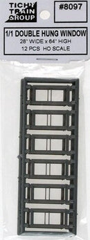 Tichy Train Group HO 8097 28" x 64" 1/1 Double Hung Window (12)