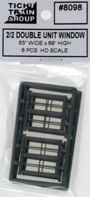Tichy Train Group HO 8098 36" x 69" 2/2 Double Unit Window (6)