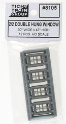 Tichy Train Group HO 8105 30" x 47" 2/2 Double Hung Window (12)