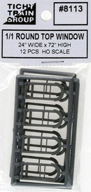 Tichy Train Group HO 8113 24" x 72" 1/1 Round Top Window (12)