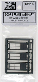Tichy Train Group HO 8118 Factory Door and Masonry Frame with Transom (3 sets)