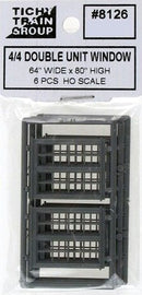 Tichy Train Group HO 8126 64" x 80" 4/4 Double Unit Window (6)