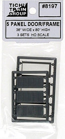 Tichy Train Group HO 8197 5-Panel Door and Frame (3 sets)