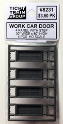 Tichy Train Group HO 8231 30" x 80" 4-Panel Work Car Door with Step (4)