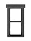 Tichy Train Group HO 8242 18" x 40" 1/1 Double Hung Window with Fancy Top Trim (12)