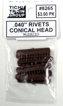 Tichy Train Group HO 8265 .04" Diameter Conical Head Rivet (96)