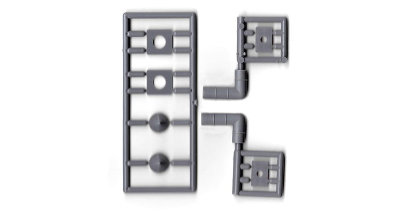 Tichy Train Group HO 8292 Right Angel Vent with Cap/Flashing (2 sets)