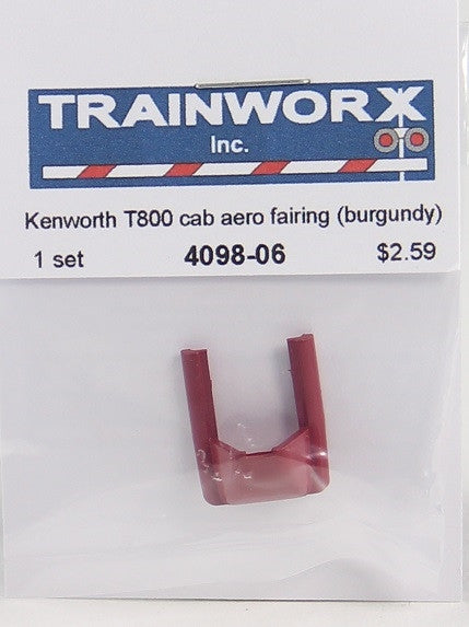 Trainworx N 4098-06 Kenworth T800 Semi Tractor Cab Aero Fairing (Burgundy)