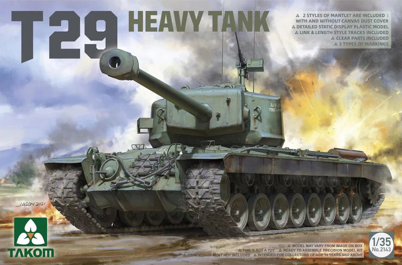 Takom Models - 2143 - 1:35 US T29 Heavy Tank Kit