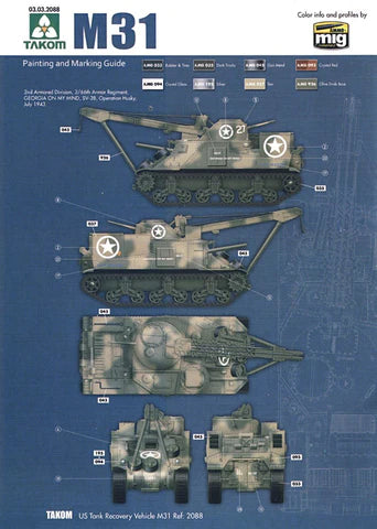 Takom Models - 2088 US M31 Tank Recovery Vehicle Kit