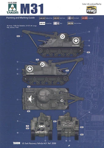 Takom Models - 2088 US M31 Tank Recovery Vehicle Kit