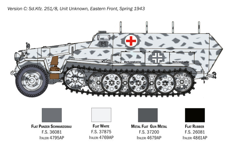 Italeri 7077 - SCALE 1 : 72 Sd.Kfz. 251/8 AMBULANCE