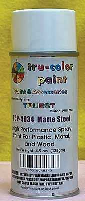 Tru-Color Paint 4034 Aerosol Spray Paint Can, Matte Steel (4.5oz)