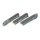 PREORDER Kato N 106-101-S-1 Pioneer Zephyr Set with Lights, Chicago Burlington & Quincy (3-Pack) (DCC & Sound-Equipped)