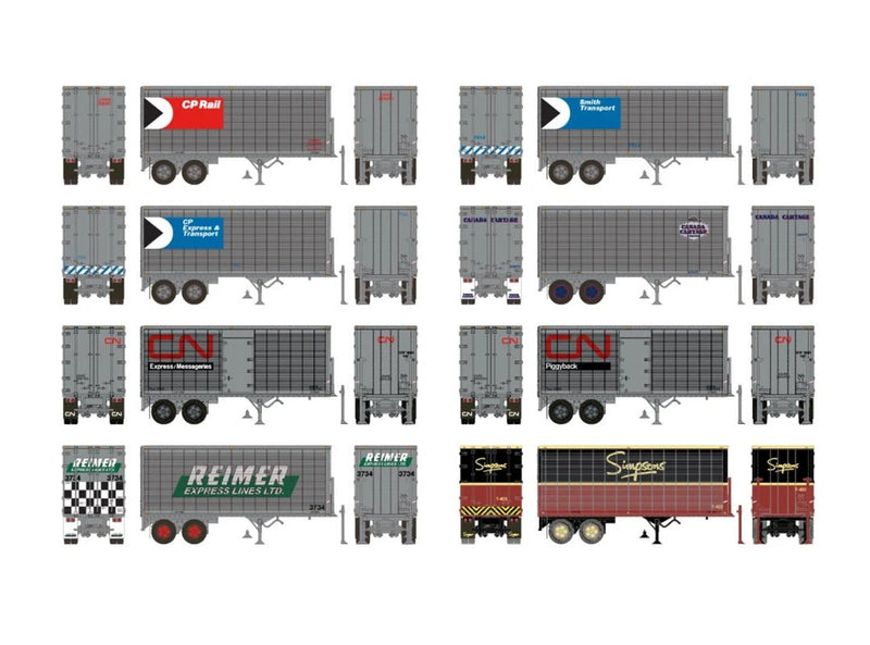 PREORDER Rapido 403122 HO 26' Can-Car Dry Van Trailer with Side Door - Assembled -- Painted, Unlettered (silver)