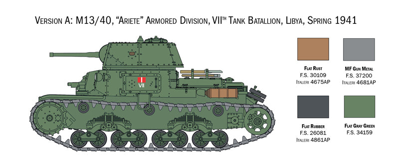 Italeri 15768 - SCALE 1 : 56 Italian Tanks - Semoventi M13/40 - M14/41 - M40 - M41