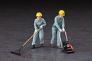 Hasegawa Models 66003 Construction Worker Set A (paving work 4 body Set & Accessories) 1:35 Scale Model Kit