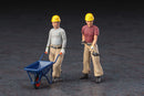 Hasegawa Models 66003 Construction Worker Set A (paving work 4 body Set & Accessories) 1:35 Scale Model Kit