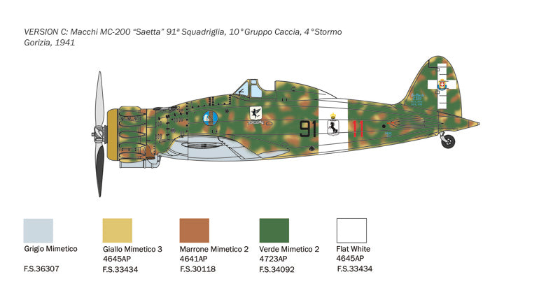 Italeri 2815 - SCALE 1 : 48 MC.200 Saetta