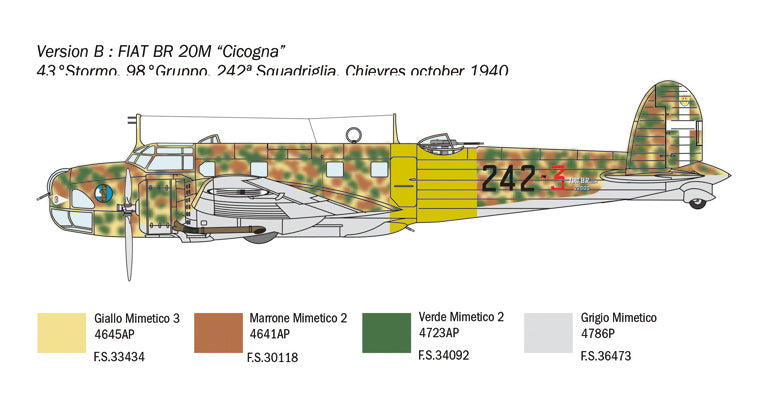 Italeri 1447 - SCALE 1 : 72 FIAT BR.20 Cicogna