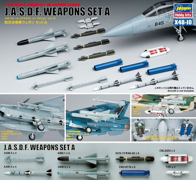 Hasegawa Models 36010 Air Self-Defense Force Weapon Set A 1:48 SCALE MODEL KIT